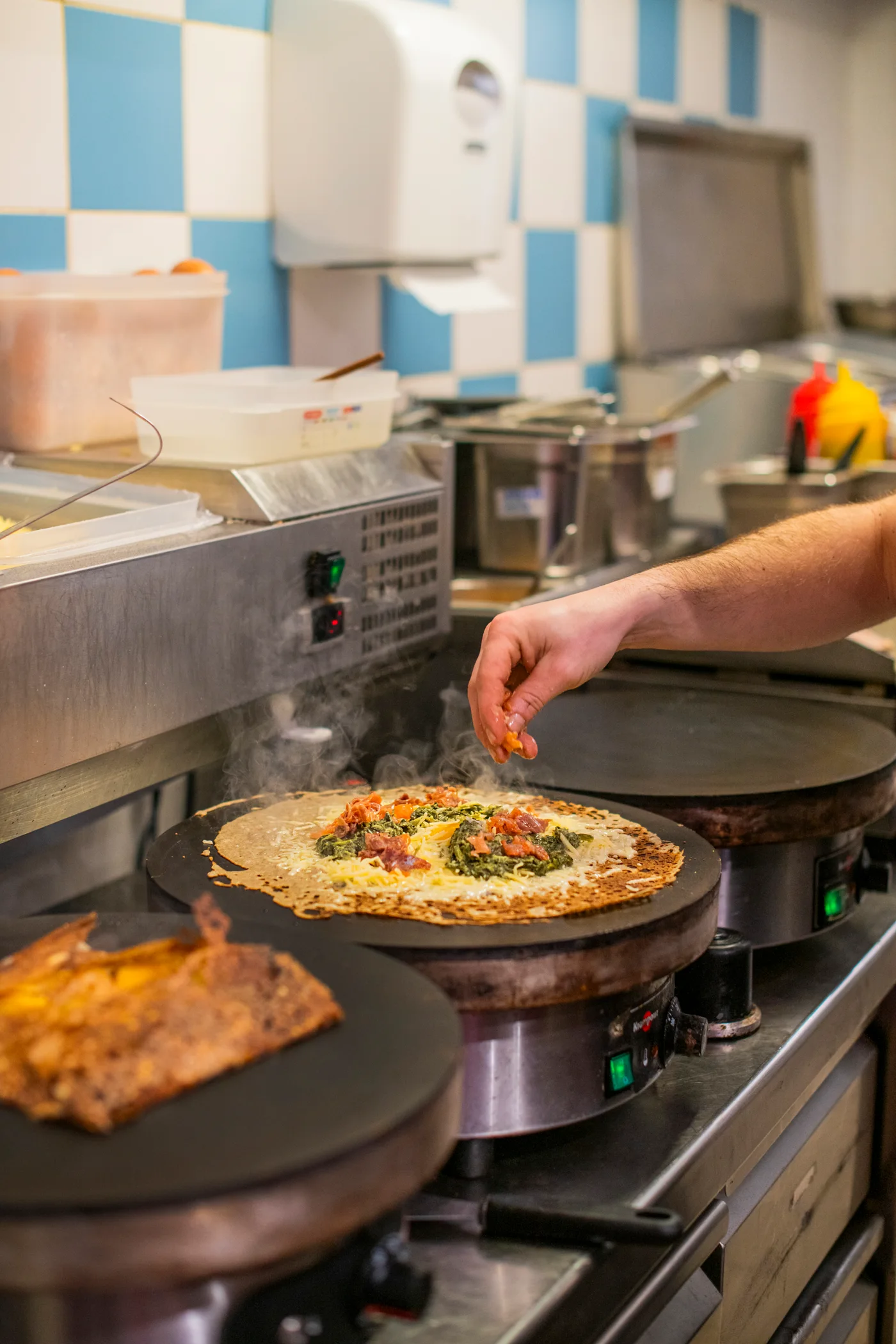 Préparation d’une galette à la minute