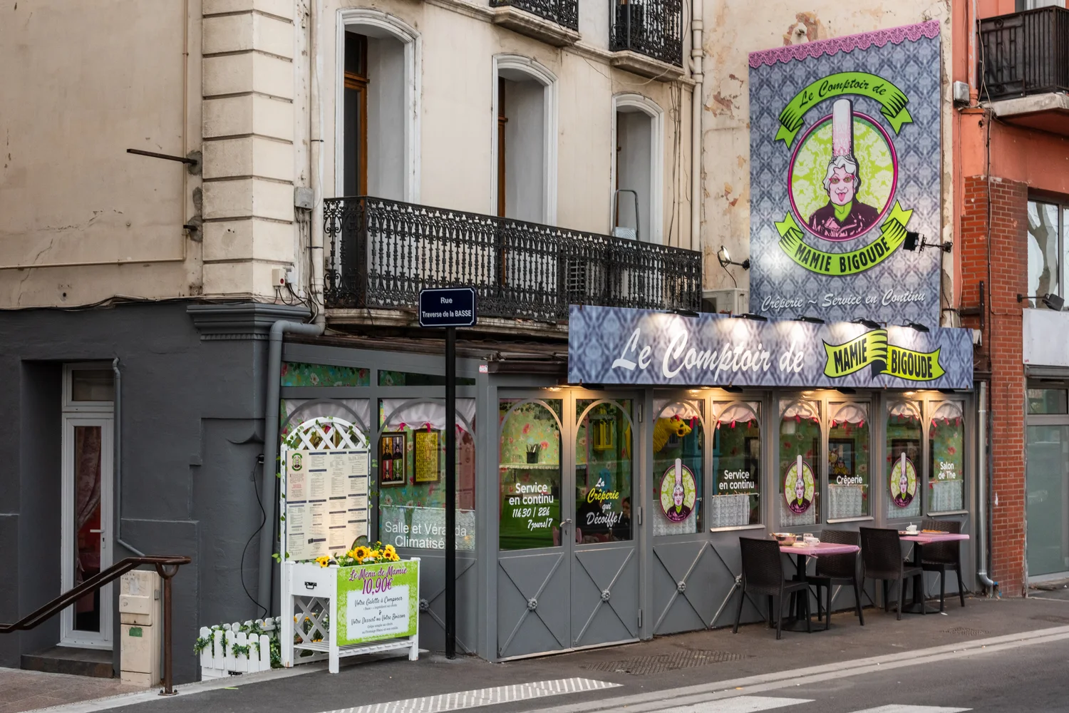 La façade du Comptoir de Mamie Bigoude à Perpignan
